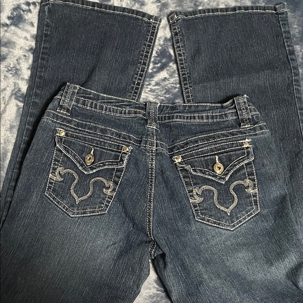 One Tough Babe Dark Blue Jeans - Picture 3 of 5